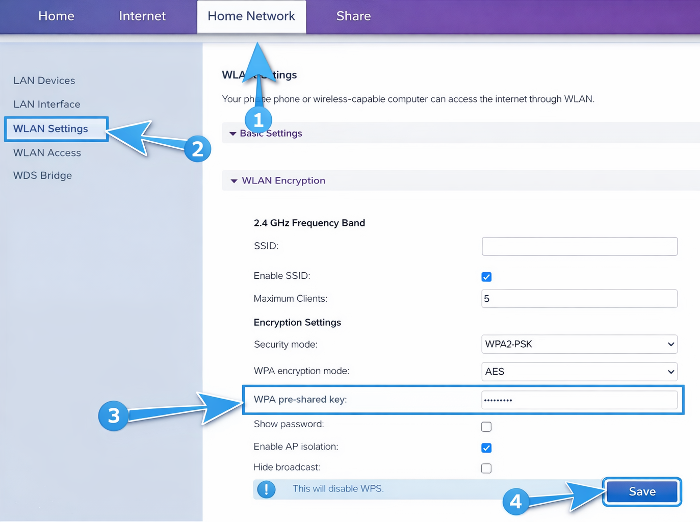 تغير باسورد الواي فاي
